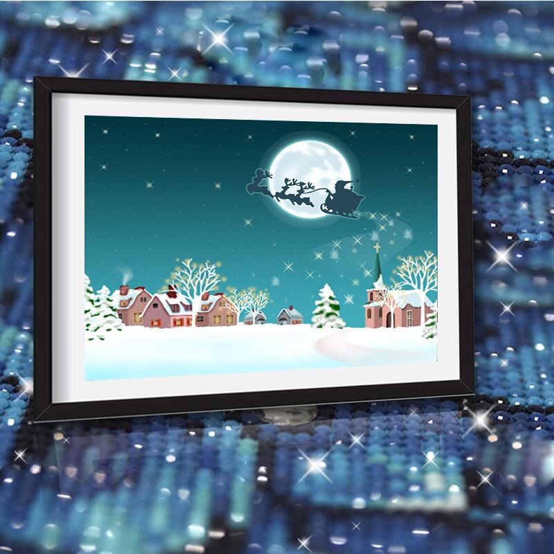 DIY Diamond Painting Kit Winter Landscape Santa Claus Cross Stitch Marry Christmas Full Square Diamond Embroidery Christmas Handmade Gift Home Decor