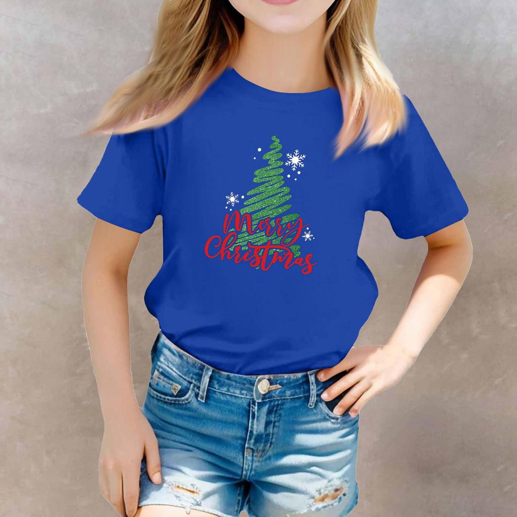 Christmas Day Toddler Girl Boy T-Shirts Kids Top Boys And Girls Printed Short Sleeved T-shirt