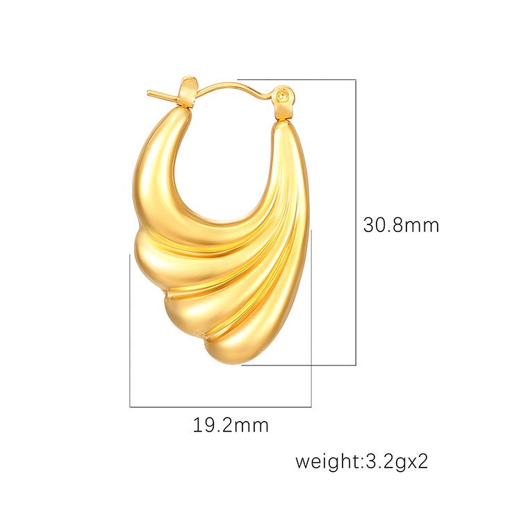 Горячая Распродажа Ретро Легкие Роскошные Литые Волны Крылья Персонализированные Взрывные Серьги Из Нержавеющей Стали 18-каратного Золота