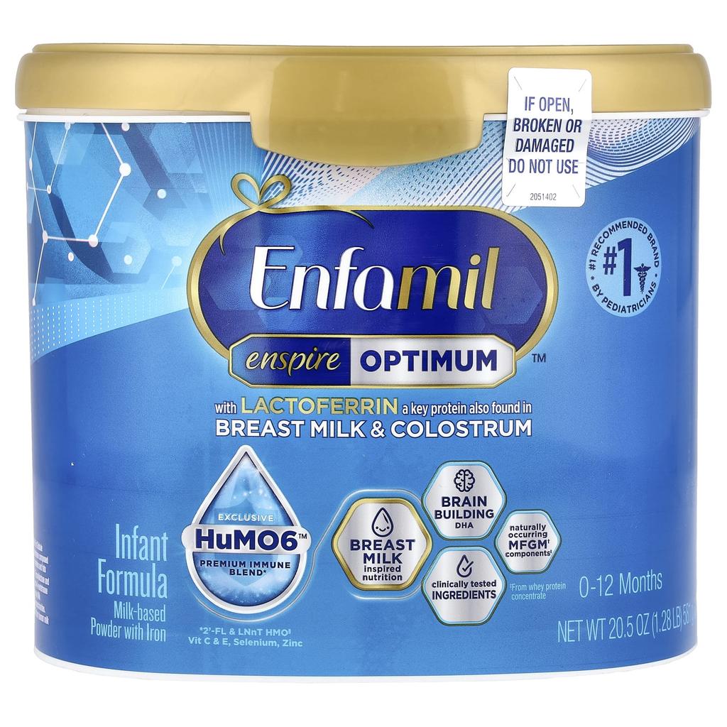 Enfamil Enspire Optimum™, Infant Formula, Milk-Based Powder, with Iron, 0 To 12 Months, 20.5 Oz (581 G)