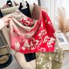 Autumn and Winter Jacquard Scarf Femininity Magnolia Imitation Cashmere Shawl Thickened Warm Scarf