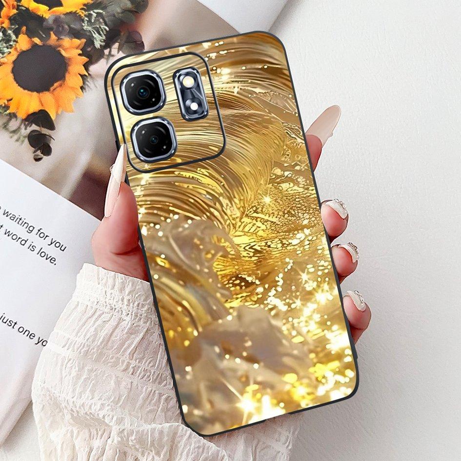 Чехол для Infinix Hot 50i X6531 Новый модный чехол из мягкого силикона с рисунком Цветок Сердце Для Infinix Smart 9 Smart9 X6532 Бампер