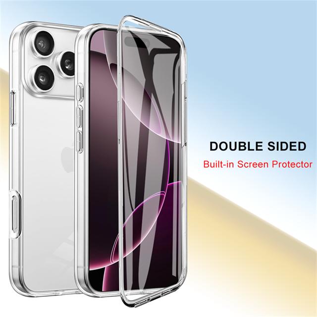360 Full Body Front Back Clear Protective Phone Case For iPhone 17 Air 16E 16 15 14 11 12 13 Pro Max Plus PC+TPU Bumper Cover