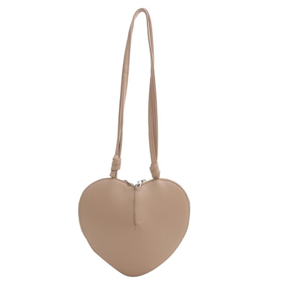 PU Leather Heart Bag Versatile Design Unique Design Single Shoulder Bag Multi-Functional Fashionable Style Crossbody Bag