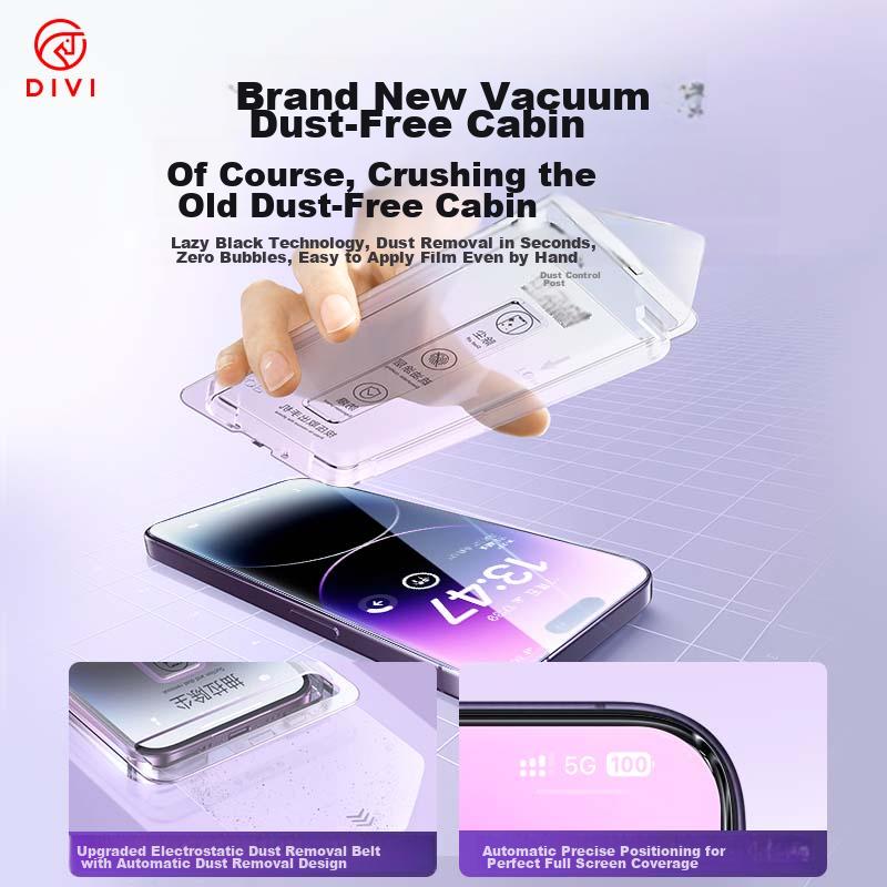 DIVI Super 2-Pack Tempered Glass Screen Protector for Apple IPhone 14 Pro, Anti-Dust, Shockproof, Anti-Fingerprint, Ultra-Thin, Full Coveragen Film
