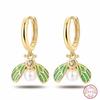 New in 925 Silver Color Gold Pearl Bee Irregularity Star Moon Earrings For Women Trending Fashion Jewelry Birthday Gifts