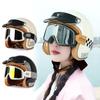 Motorcycle Helmets for Men and Women, Electric Bikes, Summer Sun Protection Helmets, Retro Motorcycle Three-quarters Helmets
