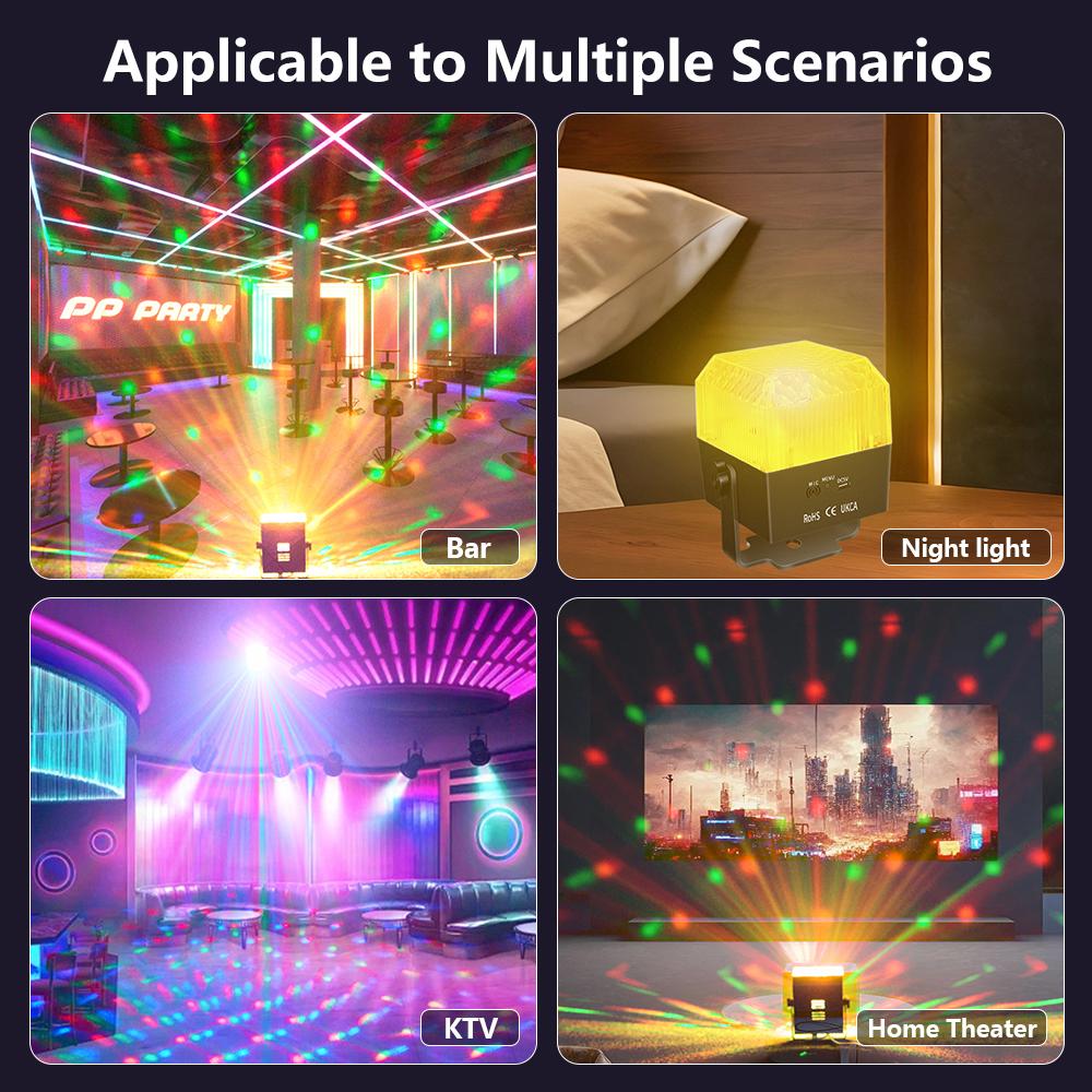 Дискотечный шар, ночник, диско-свет для диджея, активируемый звуком, 6-цветный светодиодный свет для дома, комнаты, танцевальных вечеринок