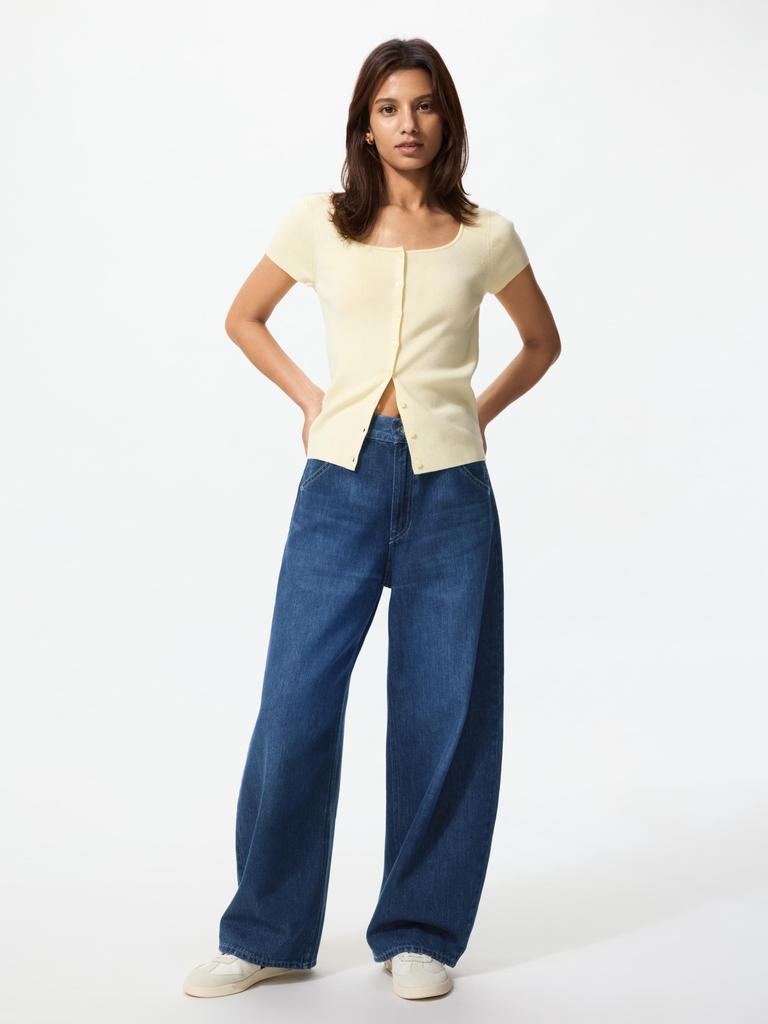 Uniqlo Свободные джинсы-бананы укороченные