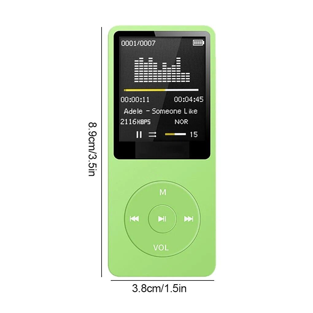 MP3-плеер USB Запись 1,8-дюймовый экран Медиа Без потерь Портативный Спортивный Музыкальный плеер