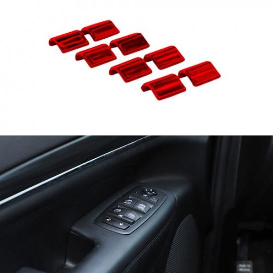 Декоративная накладка на кнопку стеклоподъемника для Jeep Grand Cherokee 07-10/Patriot 2011+ Ярко-красная