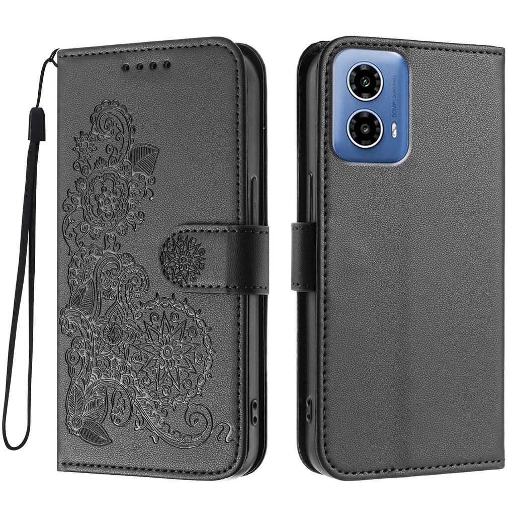 For Motorola Moto G45 5G/Motorola Moto G34 5G Phone Cases Mandala Flower Leather Wallet Mobile Cover with Strap