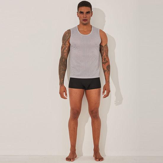 Мужской жилет, легкий, быстросохнущий, дышащий, сетчатый, однотонный, с круглым вырезом, без рукавов, повседневный, майка для тренировок и фитнеса