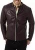New Men Jacket Burgundy Genuine Lambskin Leather Handmade Lambskin Stylish Soft Real