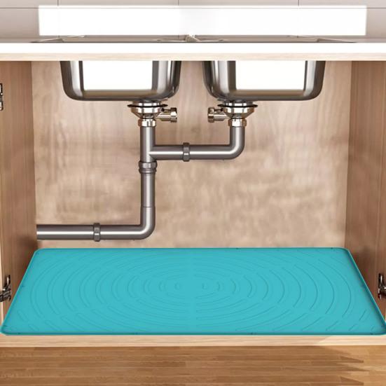 Коврик под раковину, противоскользящий силиконовый водонепроницаемый универсальный коврик для полки под раковиной, поддон для капель, кухонный защитный коврик для ванной комнаты, кухонные принадлежности