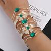 1PC Women's Fashion Personality Exaggerated Flower Opening Arm Bracelet Zircon Outdoor Party Festival Gift