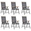 VidaXL Folding Garden Chairs 6 Pcs Textilene Black