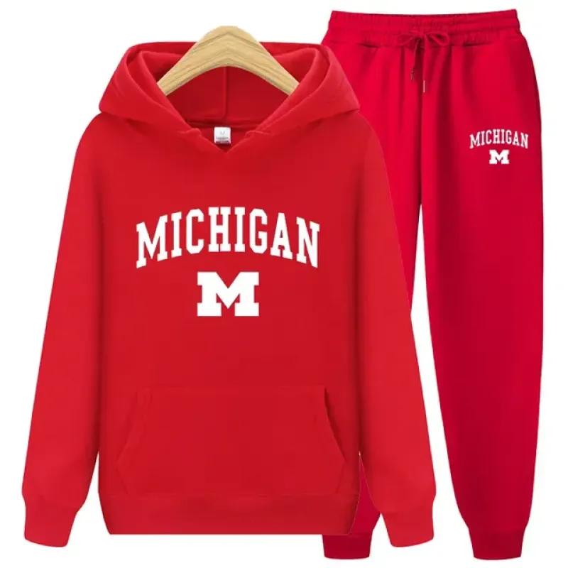 Осень-зима 2023, новая спортивная одежда, спортивные костюмы, мужские повседневные теплые плюшевые толстовки с буквенным принтом, брендовый принт, мужской наряд из 2 предметов