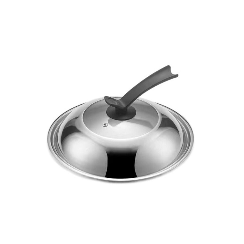 28/30/32/34/36/38CM Wok Cover Universal Frying Pan Lid Stainless Steel Visible Pot Lid Household