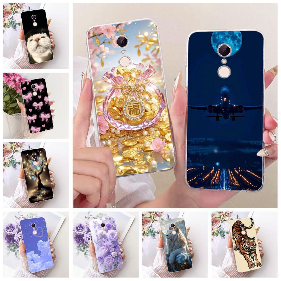 For Redmi 5 Case Cover Transparent Cute Cat Fashion Butterfly Funny Painted Casing MDG1 MDI1