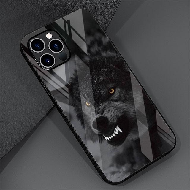 Стеклянный чехол с изображением волка и тигра для Apple iPhone 13 Pro 11 14 12 7 8 Plus SE 2022 XR X XS Max 6 6S, закаленный чехол для телефона