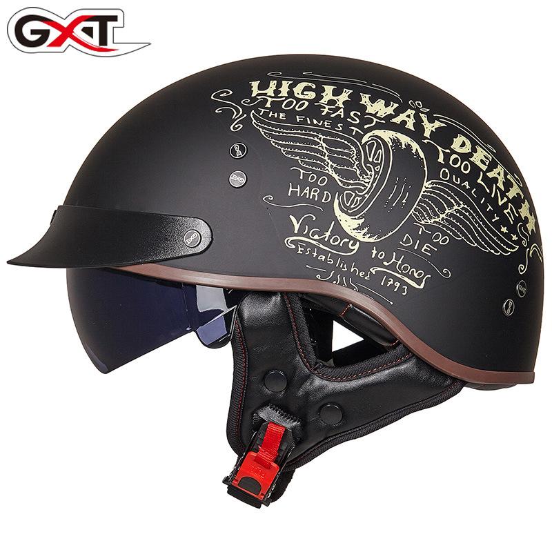 Men Women Lightweight Retro Motorcycle Cycling  Helmet Strong Shock Absorption Anti-fog Anti-scratch