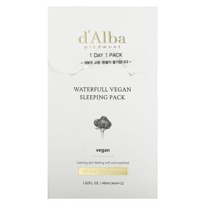 Waterful Vegan Sleeping Packs, 12 упаковок, 0,13 жидких унций (4 мл) каждый
