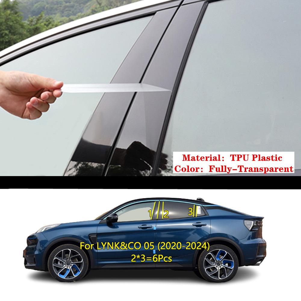 Car TPU/Glossy Mirror Pillar Post Door Trim Window Molding Cover Stickers For LYNK&CO 01 02 03 05 06 2017 2018 -2024