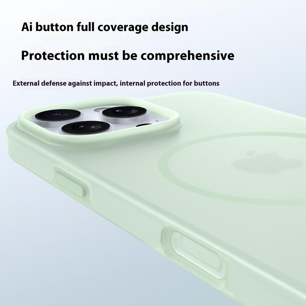 For iPhone 16 Pro Max Case Compatible with MagSafe Ice-Transparent Liquid Silicone+PC Phone Cover