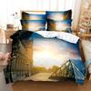 Building Famous Landscape Bedding Set For Bedroom Soft Bedspreads For Bed Home Comfortable Polyester Duvet Cover With Pillowcase