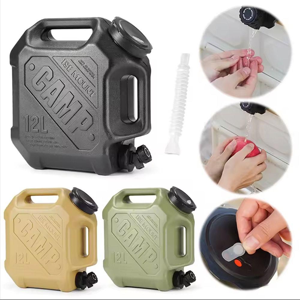 12L Water Storage Container Double Grip Camping Water Tank Outdoor Drinking Bucket Outdoor Cooking