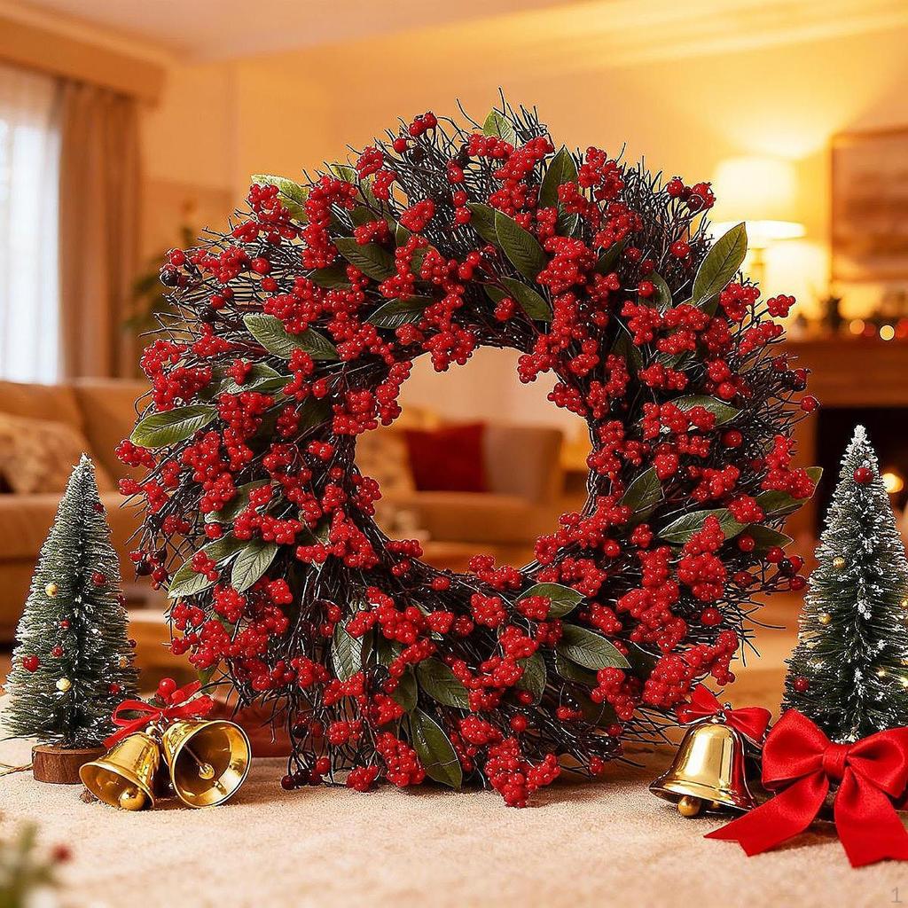 Искусственное рождественское украшение-венок Декоративная рождественская гирлянда для фестиваля, фермерского дома