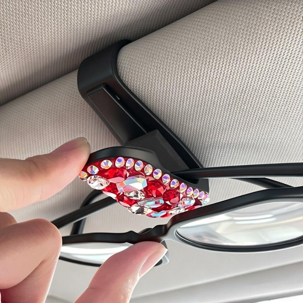 Multifunctional Sunglasses Clip Rhinestone Car Sun Visor Accessories  Driving Accessories
