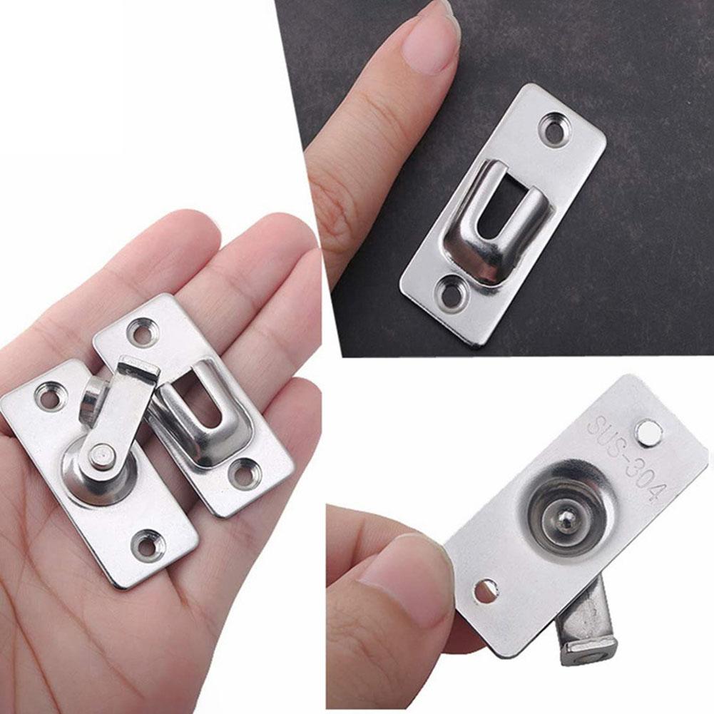 Door Lock 90 Degree Barn Door Latch Bolt Stainless Steel Hook Latch Window Cabinet Locks Right Angle Sliding Gate Lock Hardware