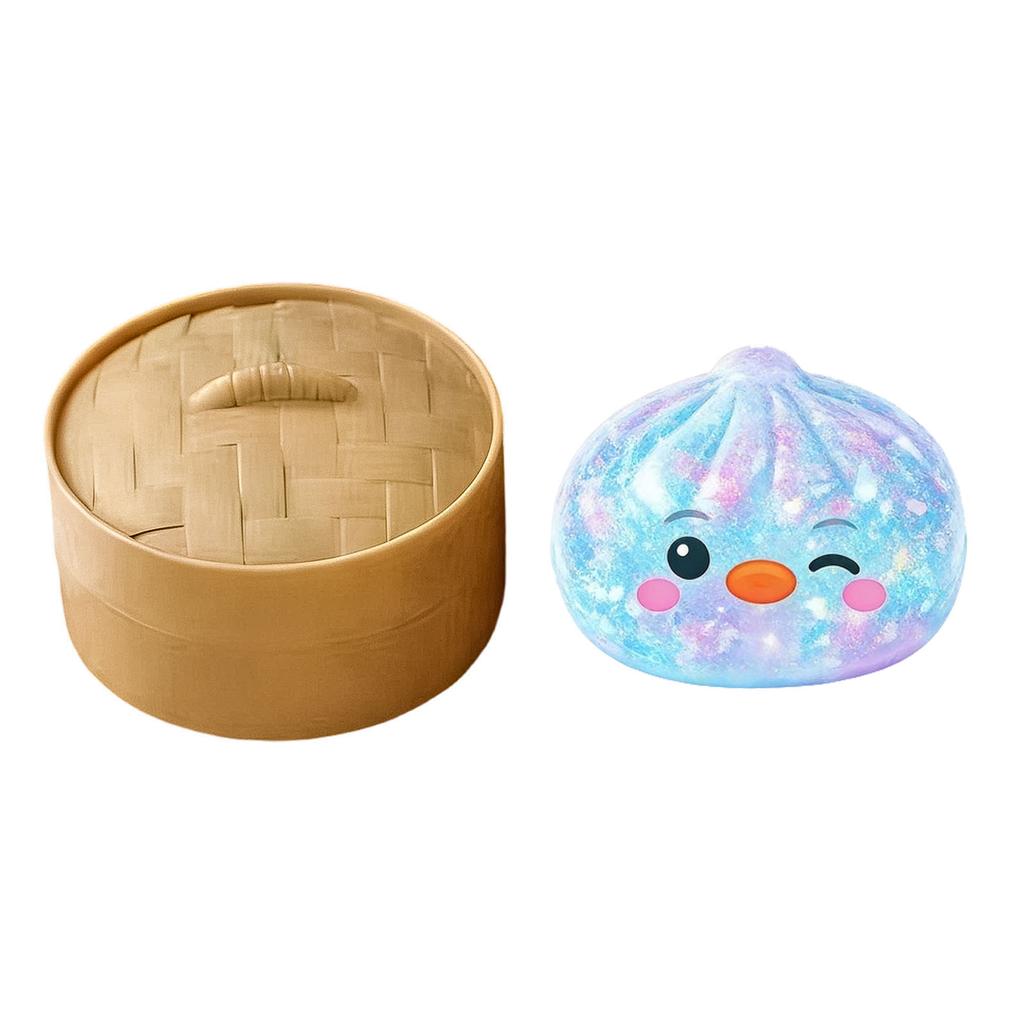 Squishy Stress Relief Dumpling Toy with Steamer Basket 6 5cm Soft Squeeze Sensory Toy Slow Rising Fidget Toy for Stress and Anxiety Relief