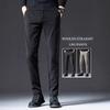 2024 Осень/Зима Толстые/Обычные Шерстяные Брюки Мужские Прямые Брюки-трубы Повседневные Брюки Легкие Деловые Эластичные Антипригарные Серые Брюки