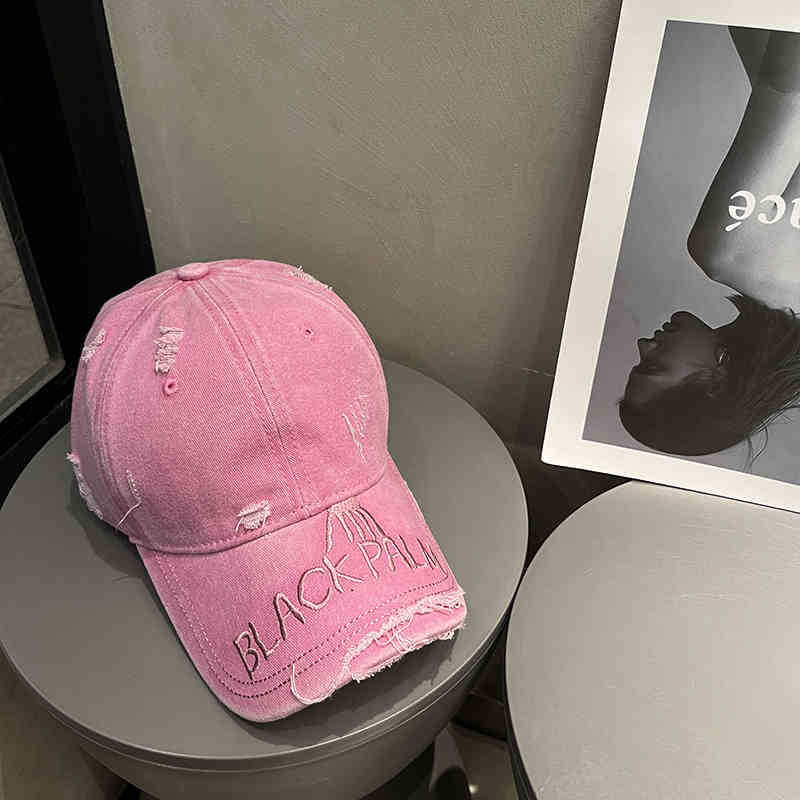 Fashion Hat Washed Old Ripped Baseball Cap Female Retro Korean Version Casual Versatile Face Small Shade Sun Protection Peaked Cap Male