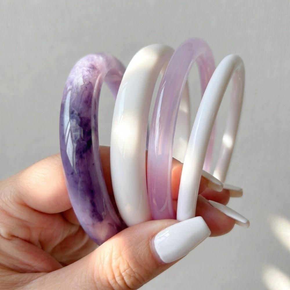 3/4 Pcs Smudged Thin Resin Bracelet Set Marble Pattern Cuff Bracelet Set New Round Bangles Gifts