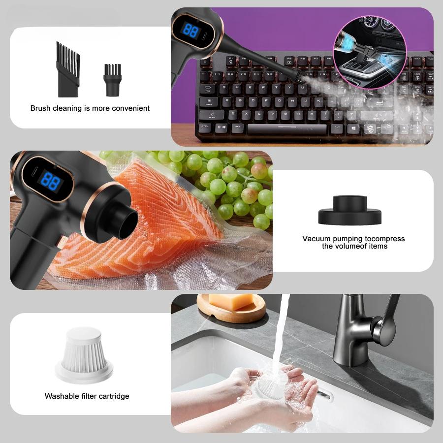 9500000Pa 5 In1 Wireless Vacuum Cleaner Powerful Wet Dry Dust Catcher USB Portable Handheld For Car Home Appliances Household