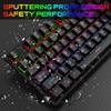 104-клавишная механическая клавиатура с RGB-подсветкой, проводная RGB-игровая клавиатура, колпачки клавиш с голубыми переключателями для ПК, ноутбука, настольного компьютера, киберспорта, эргономичная клавиатура