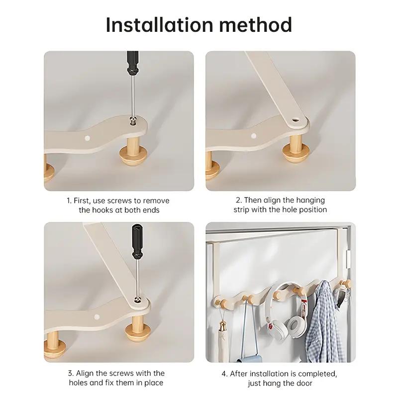 Крючок на дверь Настенная вешалка для одежды без пробивки Крючок для одежды Входная дверь Настенный крючок для пальто и шляп Крючок-рейка для спальни