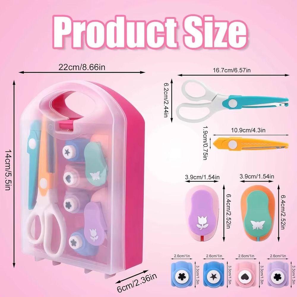 Punching Tool Hole Punch Set Flower Embossing Star Puncher Embossing Machine Set Kindergarten
