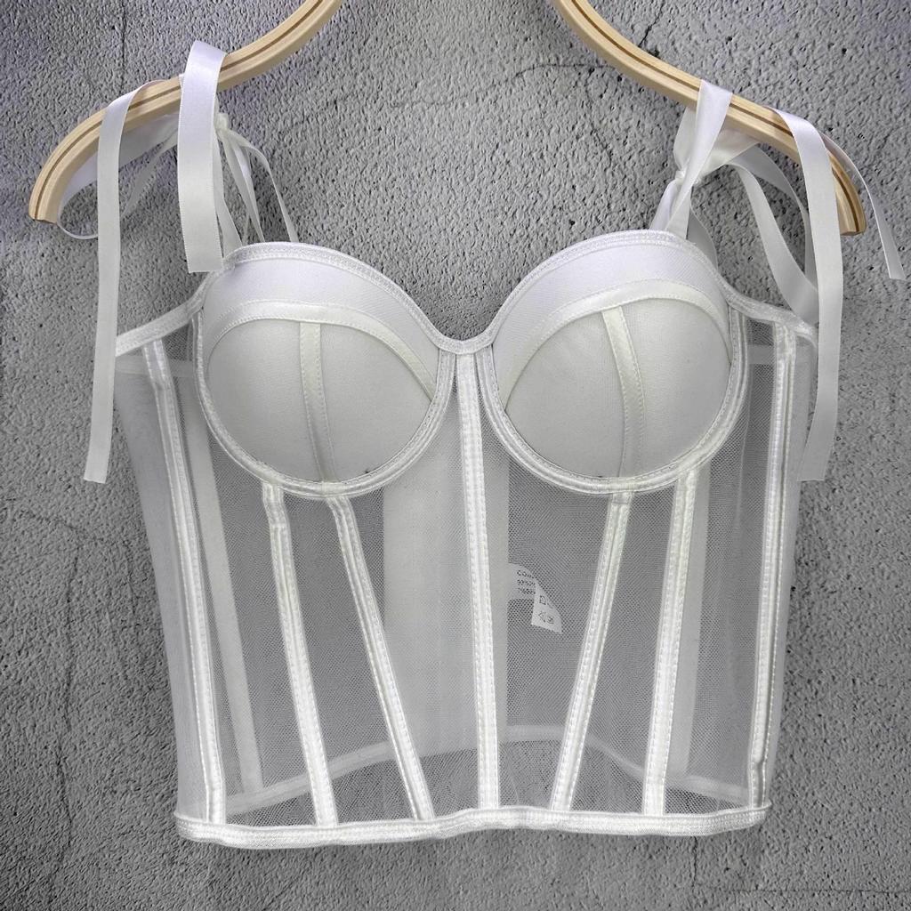 French Sweet & Spicy Women's Lace-Up Bandeau Camisole - Sexy Waist-Cinching Top