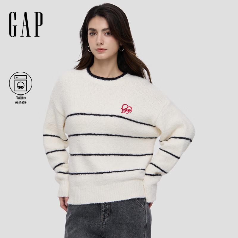 Женский вязаный свитер в полоску с логотипом-сердцем GAP