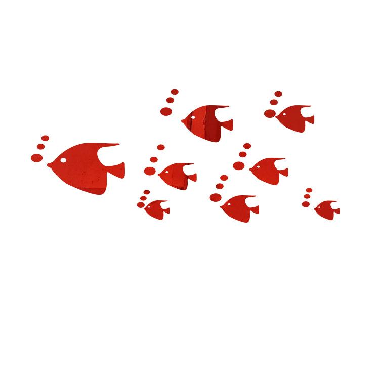 Рыбка-пузырь Океан Наклейка на стену Зеркало акриловое 3D Настенное искусство для детской комнаты и детского сада Самоклеящийся Съемный Декор