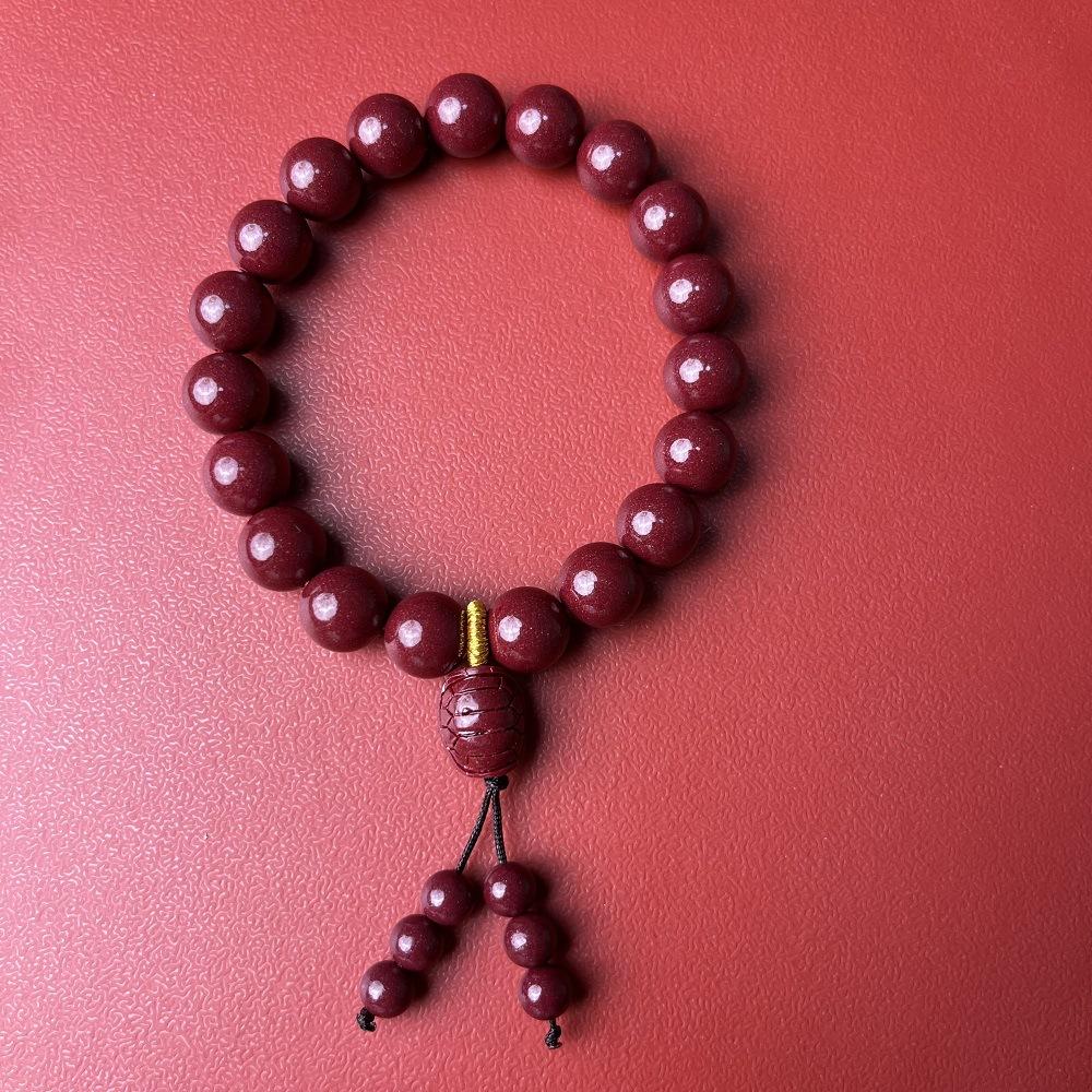 Genuine Natural High-Content Purple Gold Sand Bracelet, Women's Cinnabar Bead Bracelet, Zodiac Buddha Beads