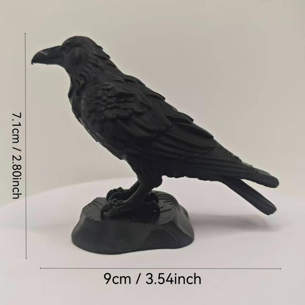 3D Printed Simulation Crow Model Raven Prop Bird Ornaments Craft Crow Statue Crafts Farm