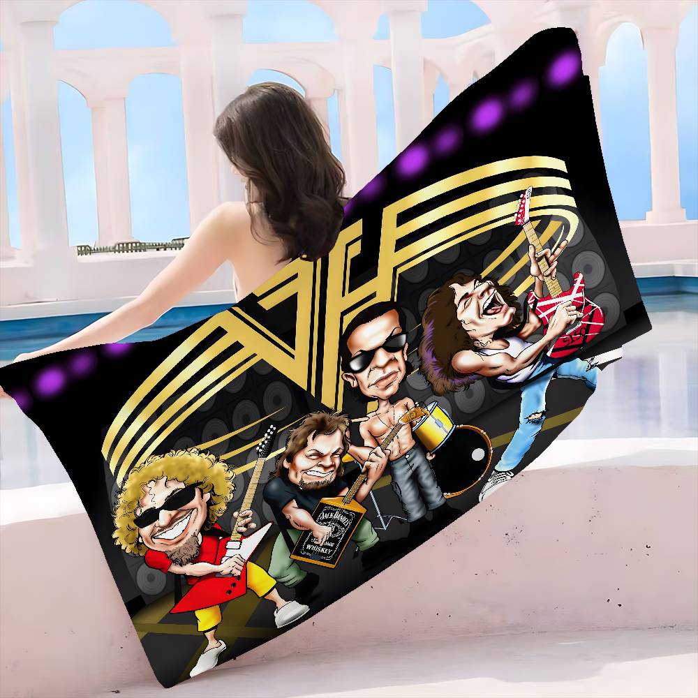 Плед из микрофибры группы Van Halen Быстросохнущие пляжные полотенца Большой размер с принтом Супервпитывающее полотенце-плед для бассейна