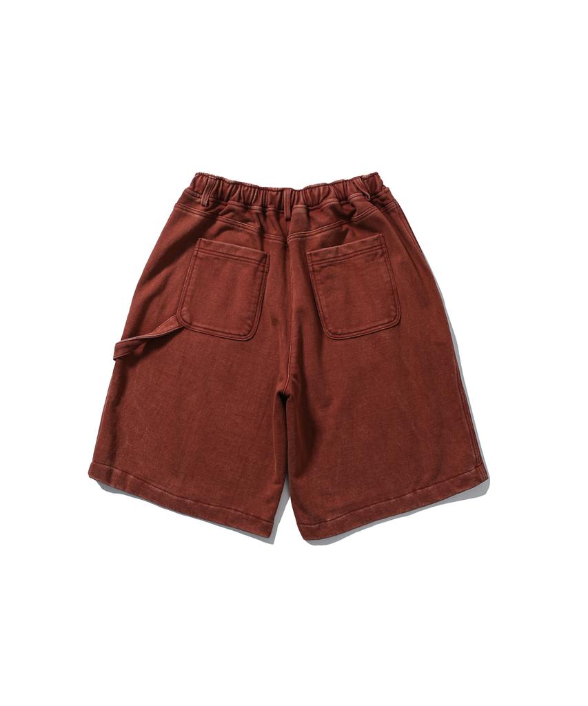 ANGLAN Washed Work Sweat Shorts - Washed Red