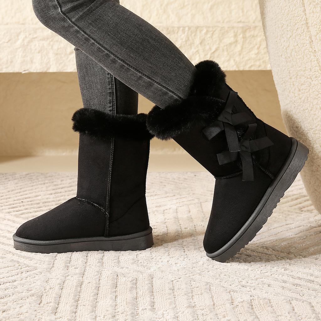 Autumn/Winter Women's Large Medium Top Boots with Thick Warm Sleeve Cotton Boots Snow Boots